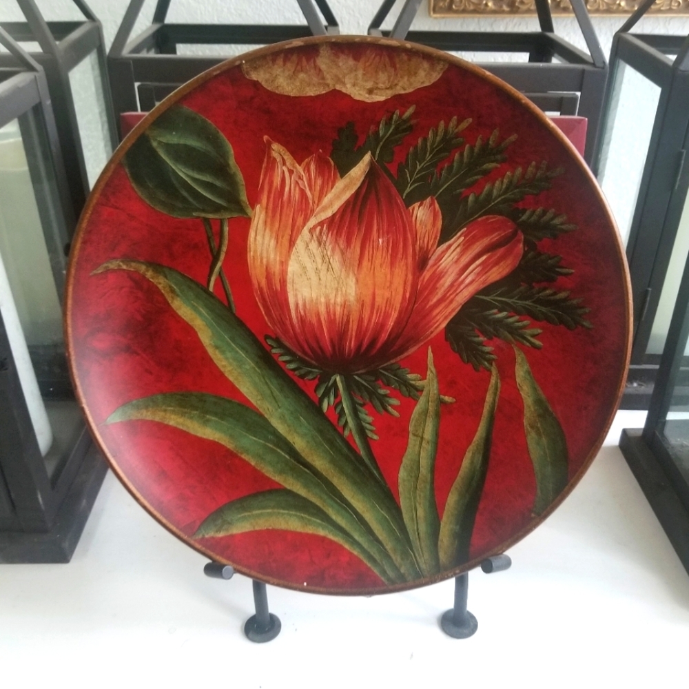 COPY - Decorative Red Flower Plate